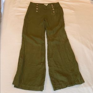 Anthropologie Elevenses Linen Sailor Pants Sz 6
